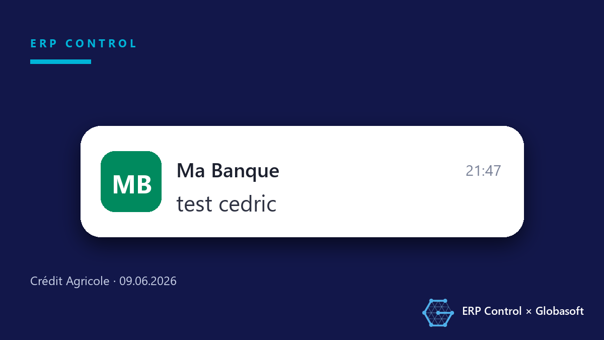 test cedric notification — Credit Agricole Ma Banque